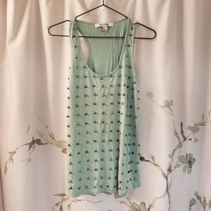 Forever 21 Gold Studded Mint Tank Top